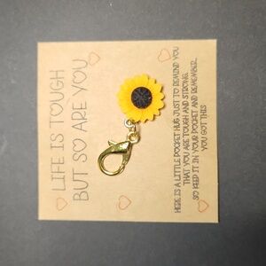Sunflower Charm For Keychain Or Bag
